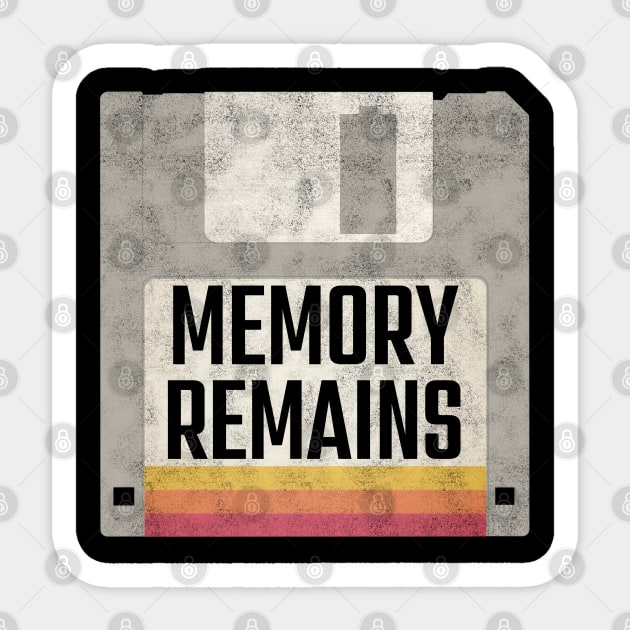 Memory Remains Retro Floppy Disk Sticker by Stylecombinator